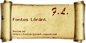 Fontos Lóránt névjegykártya