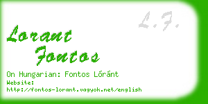 lorant fontos business card