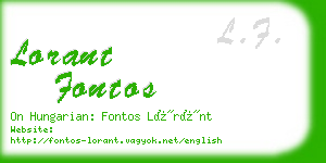 lorant fontos business card